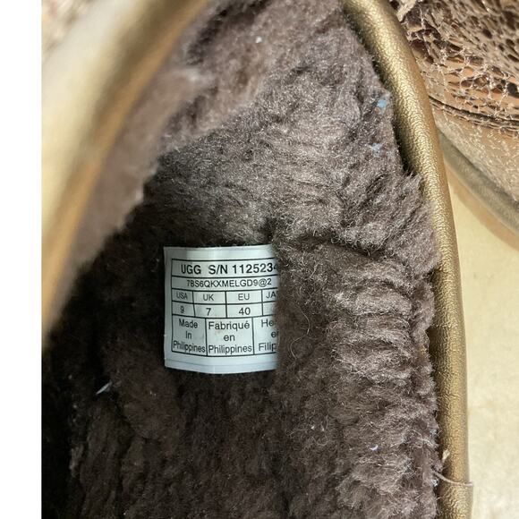 UGG Classic Women's Mini Metallic Sparkle Boots in Copper Size 9 - Picture 6 of 8